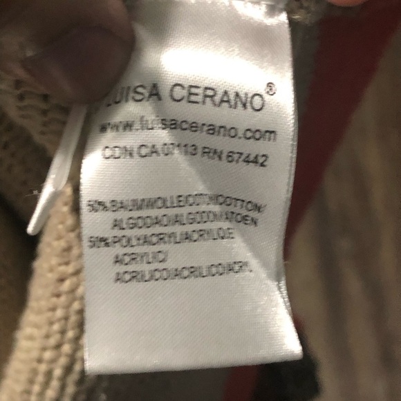 Luisa Cerano Sweater Women's 14 Cardigan Abstract V Neck Button Front Sequence - Picture 5 of 7